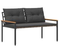 vidaXL Banc d'extérieur 2 places 116 x 67,5 x 72 cm en polyrotin
