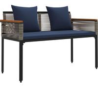vidaXL Banc d'extérieur 2 places, 117 x 54 x 74,5 cm, en polyrotin