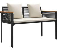 vidaXL Banc d'extérieur 2 places, 117 x 54 x 74,5 cm, en polyrotin