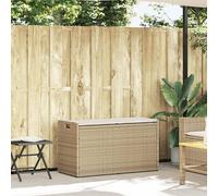 vidaXL Banc d'extérieur avec espace de rangement et coussins Beige 100 cm