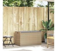 vidaXL Banc d'extérieur avec espace de rangement et coussins Beige 100 cm