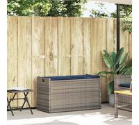 vidaXL Banc d'extérieur avec espace de rangement et coussins Gris 100 cm