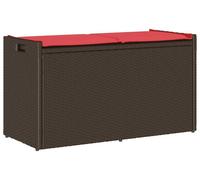 vidaXL Banc d'extérieur avec espace de rangement et coussins Marron 100 cm
