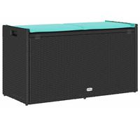 vidaXL Banc d'extérieur avec espace de rangement et coussins Noir 100 cm