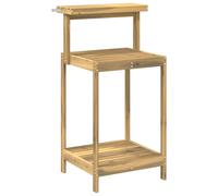 vidaXL Banc d'extérieur avec jardinière intégrée, 56,5 x 48,5 x 107 cm, en bois d'acacia massif, finition blanche