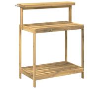 vidaXL Banc d'extérieur avec jardinière intégrée, 86,5 x 48,5 x 106 cm, en bois d'acacia massif, finition blanche