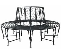 vidaXL Banc en forme d'arbre Ø 160 x 89 cm Acier noir Rond