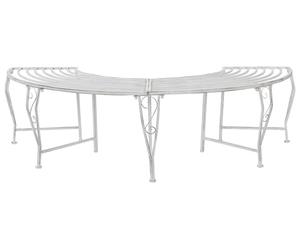 vidaXL Banc en forme d'arbre 4 places 160 x 80 x 44 cm Acier blanc antique