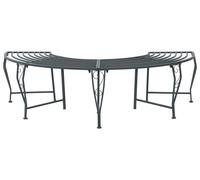 vidaXL Banc en forme d'arbre, 4 places, 160 x 80 x 44 cm, acier, gris argenté