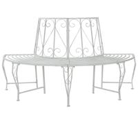 vidaXL Banc en forme d'arbre 4 places 160 x 80 x 89 cm Acier blanc antique