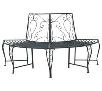 vidaXL Banc en forme d'arbre 4 places 160 x 80 x 89 cm Acier Gris argenté