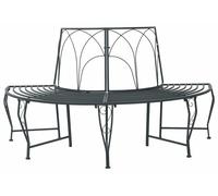 vidaXL Banc en forme d'arbre 4 places 160 x 80 x 89 cm Acier Gris argenté