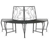 vidaXL Banc en forme d'arbre 4 places 160 x 80 x 89 cm Acier Noir