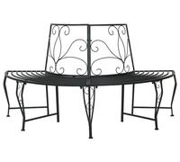 vidaXL Banc en forme d'arbre 4 places 160 x 80 x 89 cm Acier Noir