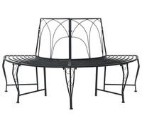 vidaXL Banc en forme d'arbre 4 places 160 x 80 x 89 cm Acier Noir