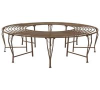 vidaXL Banc en forme d'arbre, 8 places, Ø 160 x 44 cm, acier brun antique, rond