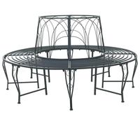 vidaXL Banc en forme d'arbre, 8 places, Ø 160 x 89 cm, acier gris argenté, rond
