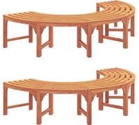 vidaXL Banc en forme d'arbre, lot de 2, couleur naturelle, 160 x 80 x 45 cm, bois d'eucalyptus massif
