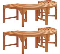 vidaXL Banc en forme d'arbre, lot de 2, couleur naturelle, 160 x 80 x 45 cm, bois d'eucalyptus massif