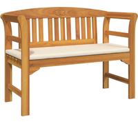 vidaXL Banc en forme de rose, blanc crème, 114 x 46 x 82,5 cm, bois massif d'acacia
