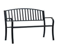 vidaXL Banc Jardin 125 cm Acier - Noir