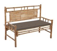 vidaXL Banc jardin bambou avec coussin