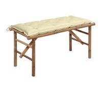 vidaXL Banc pliable avec coussin 118 cm Bambou
