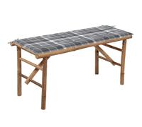 vidaXL Banc pliable en bambou avec coussin