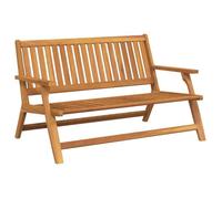vidaXL Banc de relaxation en bois massif d'acacia, couleur marron, dimensions : 122 x 78 x 73 cm