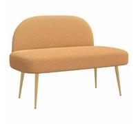 vidaXL Banc rembourré avec Dossier Beige 110 x 60 x 76 cm Bou anc Moderne pour Le Salon, Assise rembourrée pour l'entrée, Doux Velours, Pieds effilés, Design texturé