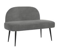 vidaXL Banc rembourré avec Dossier Gris foncé 110 x 60 x 76 cm Velours, Banc en Velours Moderne, Assise Douillette, Coussins en Mousse Pratique, déco Minimaliste, Salon Tendance