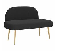 vidaXL Banc rembourré avec Dossier Noir 110 x 60 x 76 cm Bou anc Moderne pour Le Salon, Assise rembourrée pour l'entrée, Doux Velours, Pieds effilés, Design texturé