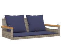 vidaXL Banc suspendu avec coussin Gris 109x62x40 cm Poly rotin