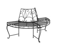 vidaXL Bancs d'arbre semi-circulaires Ø160 cm acier noir – Lot de 2