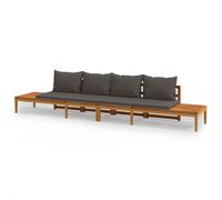 vidaXL Bancs de jardin avec coussins gris foncé 2 pcs. Bois d'acacia
