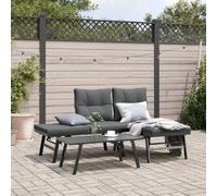 vidaXL Bancs de jardin avec coussins lot de 2 acier enduit de poudre
