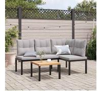 vidaXL Bancs de jardin avec coussins lot de 2 acier enduit de poudre, banc, banc de parc, siège d'extérieur, banc 4008566