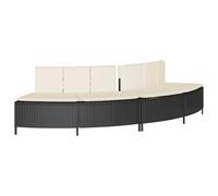 vidaXL Bancs de spa 2 pcs en résine tressée noire avec coussins
