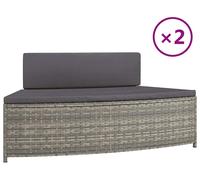 vidaXL Bancs de spa avec supports 2 pcs. Gris Poly Rattan