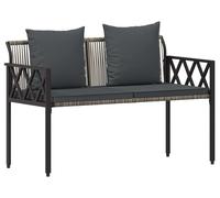 vidaXL Banc d'extérieur 2 places 116 x 56 x 75 cm en rotin synthétique