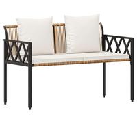 vidaXL Bancs d'extérieur 2 places 116 x 56 x 75 cm en rotin synthétique