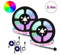 Vidaxl Bande Led 4 Pcs Noir Et Transparent 170 X 0,8 X 0,3 Cm