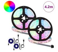 Vidaxl Bande Led 4 Pcs Noir Et Transparent 210 X 0,8 X 0,3 Cm