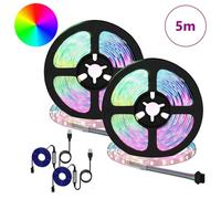 Vidaxl Bande Led 4 Pcs Noir Et Transparent 250 Cm Cuivre Et Plastique