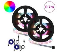 Vidaxl Bande Led 4 Pcs Noir Et Transparent 35 X 0,8 X 0,3 Cm