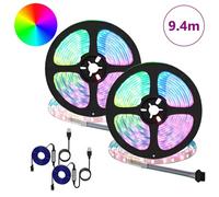 Vidaxl Bande Led 4 Pcs Noir Et Transparent 470 X 0,8 X 0,3 Cm