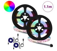 Vidaxl Bande Led 4 Pcs Noir Et Transparent 55 X 0,8 X 0,3 Cm