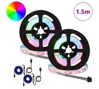 Vidaxl Bande Led 4 Pcs Noir Et Transparent 75 X 0,8 X 0,3 Cm