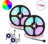 vidaXL Bandes LED 2 pièces Noir et transparent 5500 mm