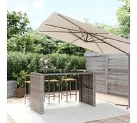 vidaXL Bar et dessus verre gris 185 cm